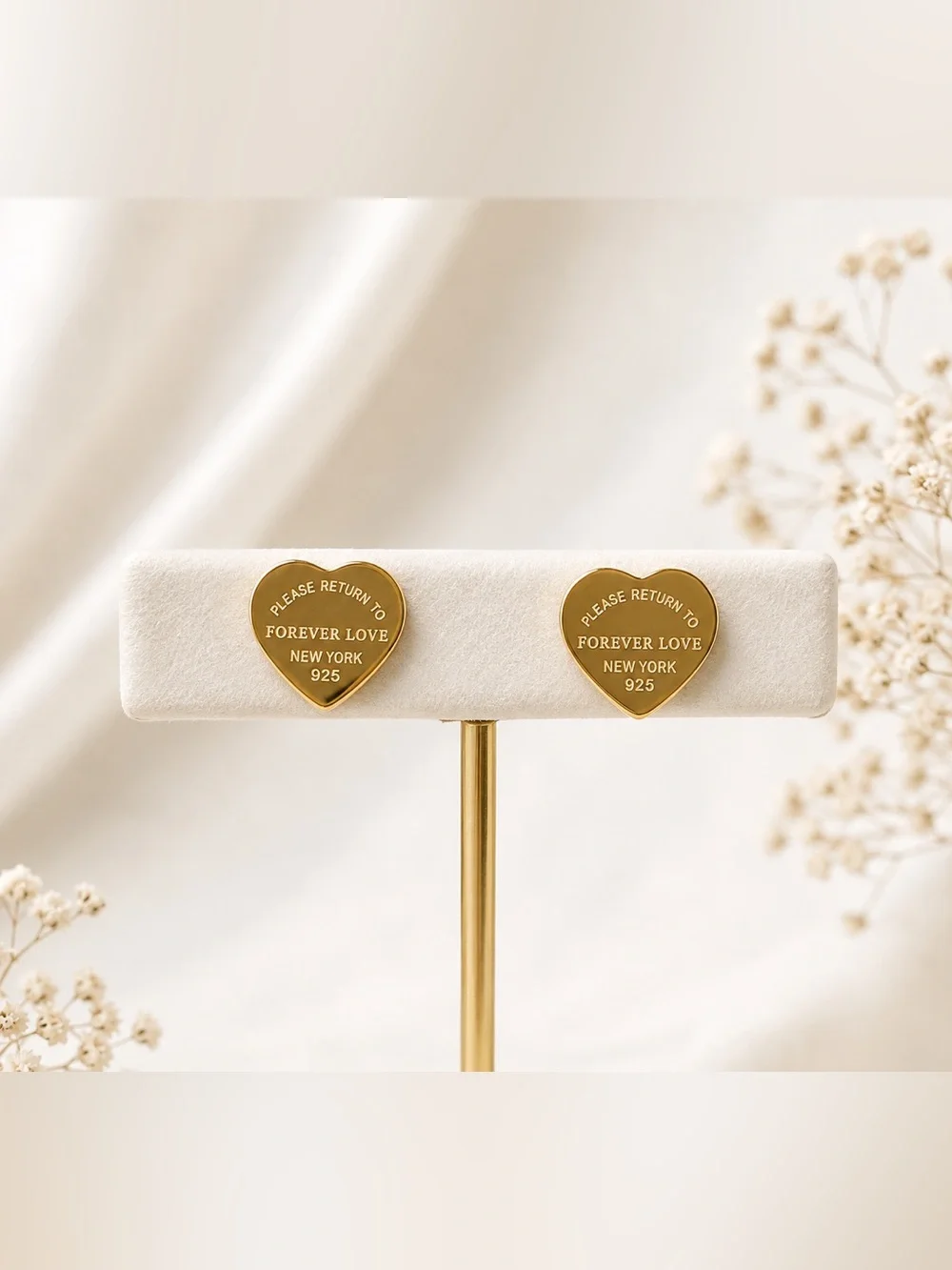 Forever love steel Gold Heart Earrings 316L steel